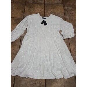 ELOQUII white Sequins Long sleeve dress Party